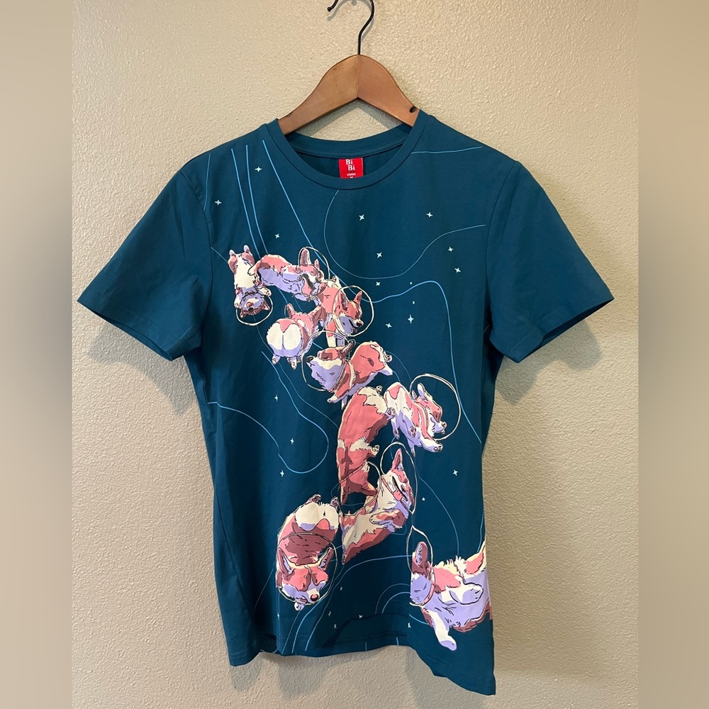 BNWT Bibisama space corgis T-shirt